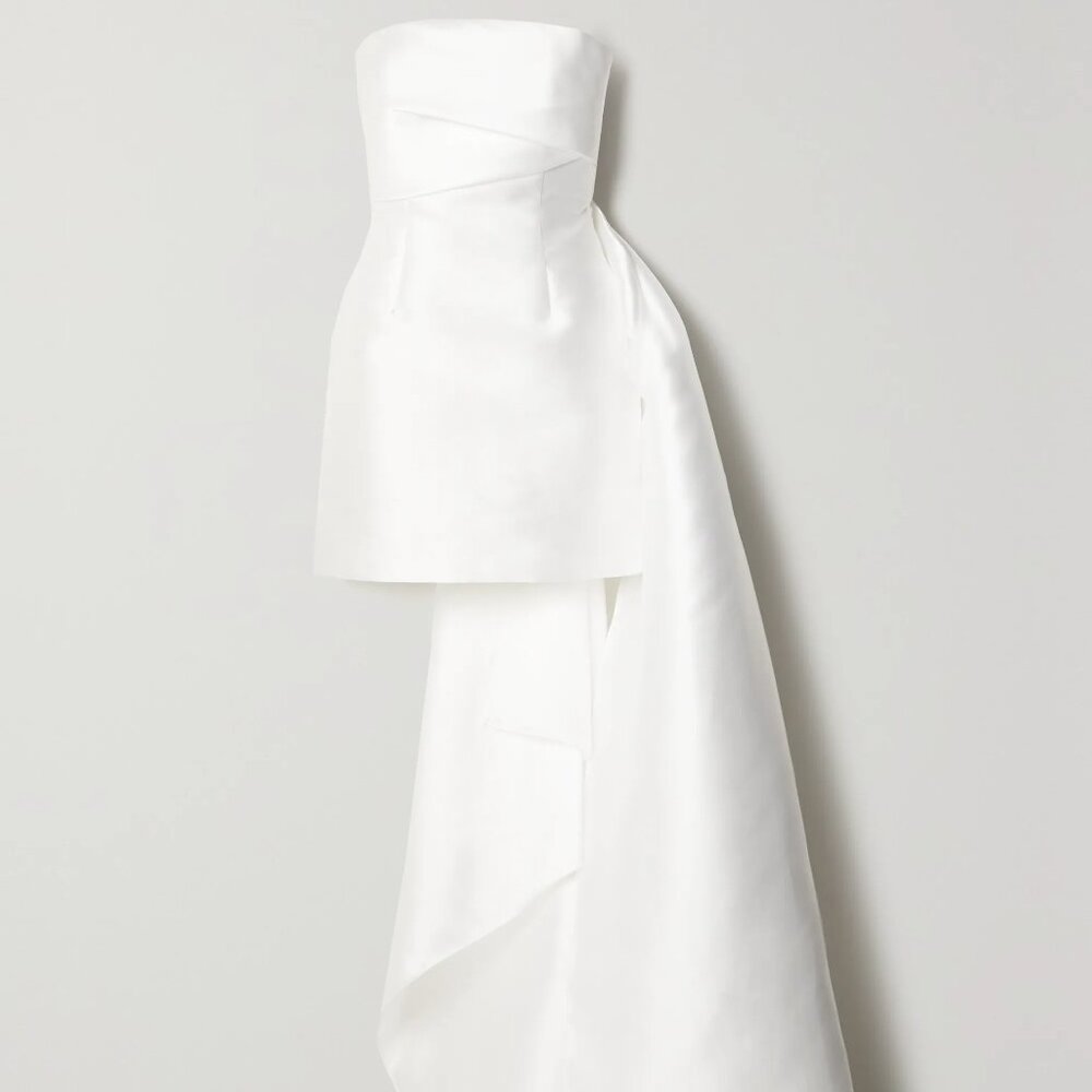 NWT Solace London Meyer Strapless Asymmetric Faille Mini Dress